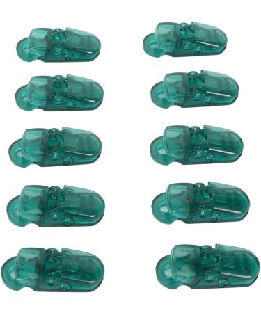 Hearing Aid Cable Clip - Lightweight & Strong Tightening - Transparent 10 Pack for Clothing (Dark Green) | International Shipping Available - Buy Online on GoSupps.com