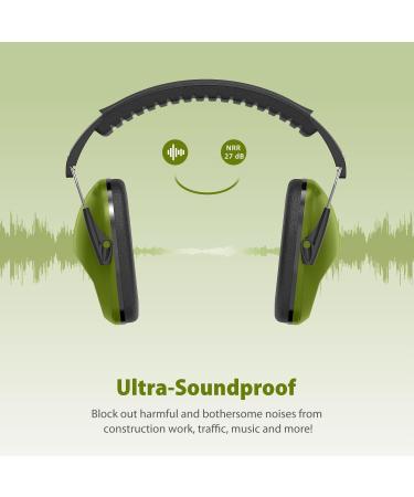 Dr.meter Children Ear Defenders SNR 27dB Protective Earmuffs - Army Green - Buy Online on GoSupps.com