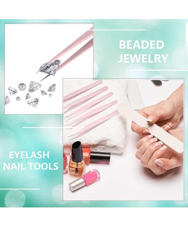 5 Pcs Eyelash Extension Tweezer Set with Box - Stainless Steel Lash Volume Tools for Skilled Lash Artists (Pink) - Buy Online on GoSupps.com