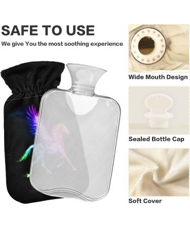 Feuerpferd Hot Water Bottle with Cover - 1L BPA-Free Small Bag for Pain Relief & Hot/Cold Compress - Buy Online on GoSupps.com