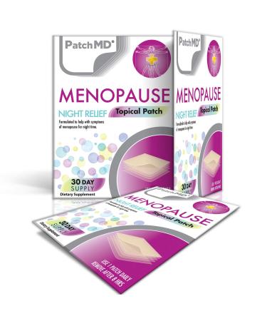 PatchMD Menopause Night Relief 30 Daily Topical Patches. 100% Natural & Vegan. Allergy & Filler Free. High Absorption and More bioavailable. Suitable for Sensitive stomachs & bariatric.
