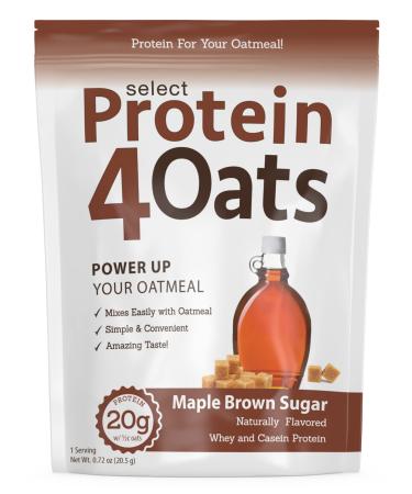 PEScience Select Protein4Oats, Maple and Brown Sugar, 12 Serving, Whey and Casein Blend for Oats and Oatmeal Maple Brown Sugar