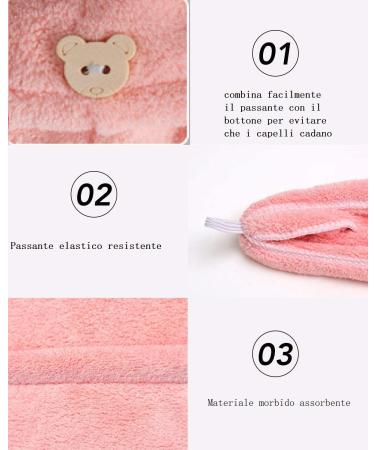 YQBFTC Turban Towel for Long Hair - 2 Pack Super Absorbent Microfiber Hair Towels in Pink & Gray | Quick-Dry Hair Accessories for All Hair Types - Buy Online on GoSupps.com