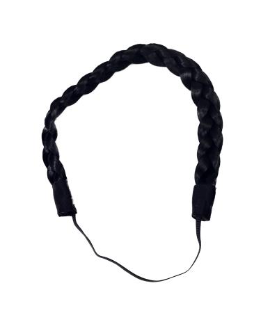 WIG ME UP - YZF-3080-1 Hairpiece: braided headband hair band braid braided hairband hair circlet synthetic hair black black (1)