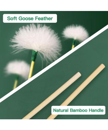 20 Pcs Medium White Goose Feather Earpicks - Bamboo Ear Massage Tool for Ear Care - Ear Wax Remover & Cleaning Stick - Buy Online on GoSupps.com