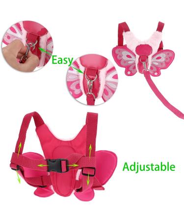 BTSKY Fluff Butterfly Baby Toddler Walking Harness with Safety Rein - Kids Anti-Lost Harness Leash Strap Belt Pink - Buy Online on GoSupps.com