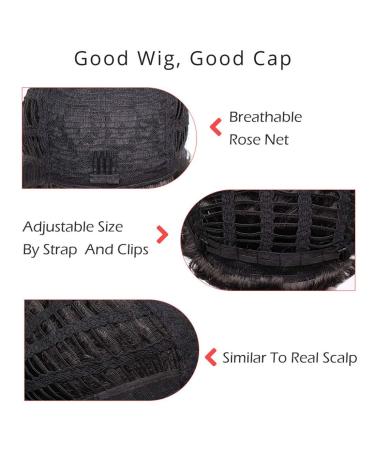 Yviann Short Wavy Synthetic Hair Wig for Black Women - Cute Curly Pixie Cut in 1B Color - Buy Online on GoSupps.com