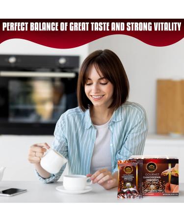 Caf Ganoderma (Reishi) 4 in 1 Coffee - 0.64 oz (Pack of 15) | Premium Organic Blend - Energizing and Immune-Boosting - Buy Online on GoSupps.com