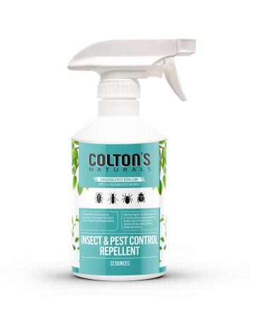 Colton's Naturals -32oz - Insect & Pest Repellent Control Spray Peppermint Oil -100% Natural - Repels and Kills insect, Ants, Roaches, flies, Spider- Child/ Pet Safe- Home Organic
