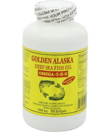 Golden Alaska Deep Sea Omega-3-6-9 Fish Oil 1000mg Softgels - 300 Count Pack - Buy Online on GoSupps.com
