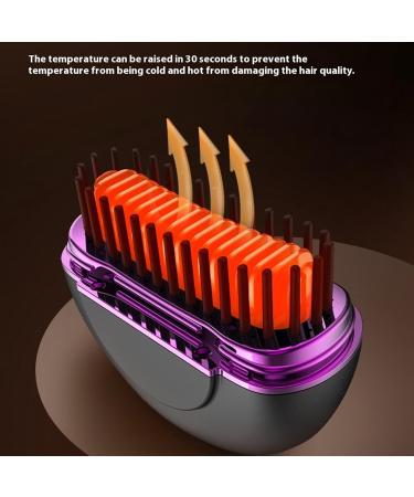 Portable Cordless Hair Straightener Brush | Rechargeable & Travel Friendly | Three-Speed Temperature Control | Ideal for Home Travel & Dormitory - Gray - Buy Online on GoSupps.com