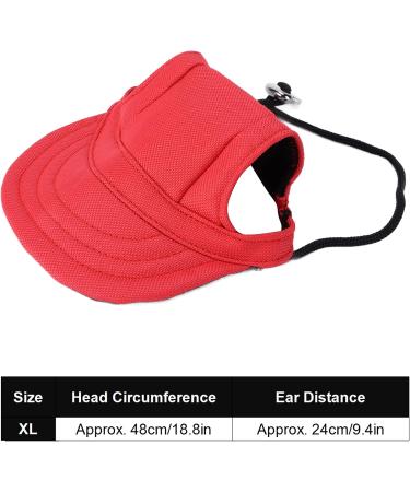 Psop Dog Baseball Cap - Stylish Pet Sun Hat with Ear Holes for Dogs - Red XL - Buy Online on GoSupps.com
