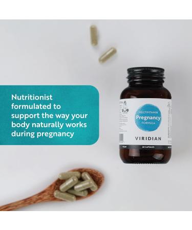 Viridian - Pregnancy Multivitamin Formula - 120 Caps | DHA & Folic Acid | for Pregnancy & Breastfeeding |Formula for Mother & Baby | Iron Iodine Vitamin D & More for Cognitive & Bone Health | Vegan - Buy Online on GoSupps.com