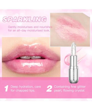 2 Pack Glimmer Crystal Jelly Lipstick - Magic PH Color Changing Balm Moisturizing & Vegan - Long Lasting Tinted Lip Balm Set - Buy Online on GoSupps.com