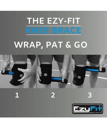 EzyFit Knee Brace Support for Arthritis ACL LCL MCL Sports Meniscus Tear, Large Size - Non-Slip Neoprene Wrap for Injury Recovery - Side Stabilizers, Open Patella Design - Buy Online on GoSupps.com