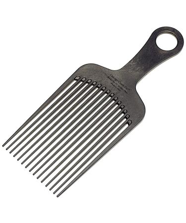Chicago Comb Model 11 Carbon Fiber  Large Hair Pick  Anti-Static  7.5 Inches (19 cm)  Made in USA  Graphite black  X-Large