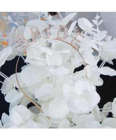 Golden Sparkling Rhinestone Bride Headband - Azure Zone Crystal Crown for Bachelorette Party - Buy Online on GoSupps.com