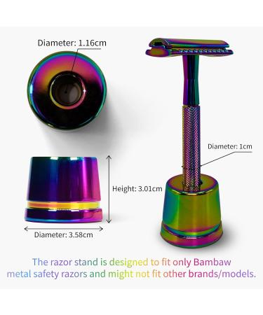 Bambaw Rainbow Safety Razor Stand | Razor Holder Shave Stand | Shaver Holder Stand fits only Metal Safety Razors | Double Edge Razor Stand | Razor Stand Holder | Shaving Stand - Buy Online on GoSupps.com