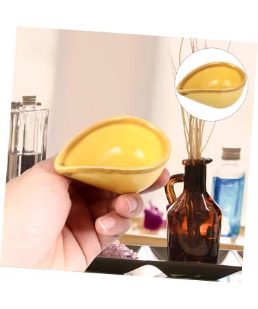 Fomiyes Aromatherapy Mixing Bowl - Ceramic Yellow Facial Jewelry Tray for Essential Oils & Masks | 8.5x5.5cm - Buy Online on GoSupps.com