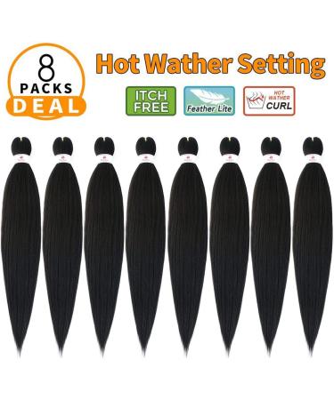 Beyond Beauty EZ Braid Pre Stretched Braiding Hair 8Packs-26inch Professional Yaki Texture Synthetic Hair(#1B) 8Packs-26Inch #1B - Buy Online on GoSupps.com