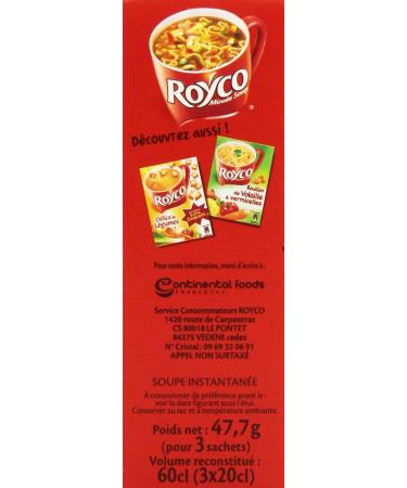  Royco Royco Dehydrated Soup Chinese-Style Broth 3 Sachets of 20 cl - 45 g - Pack of 6 - Buy Online on GoSupps.com