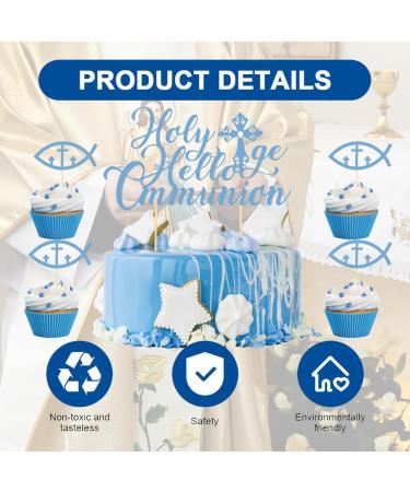 Cake Topper Communion Decoration Christening Cupacake Toppers Pack of 25 Communion Cake Toppers Cake Decoration Christening Communion Christening Communion Decoration for Boys and Girls - Buy Online on GoSupps.com