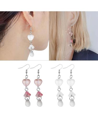Shop Feylie Dangle Earrings - Clear Glaze Flower Heart Water Drops Jewelry for Women & Girls - Buy Online on GoSupps.com