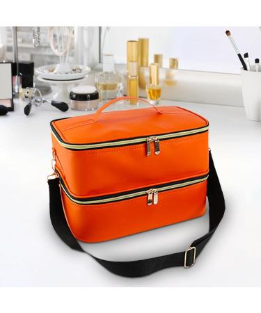 Folpus Nail Polish Organizer Nail Organizers Double Layer Nail Supplies Travel Nail Kits Nail Polish Storage Box Handbag for Home Orange - Buy Online on GoSupps.com