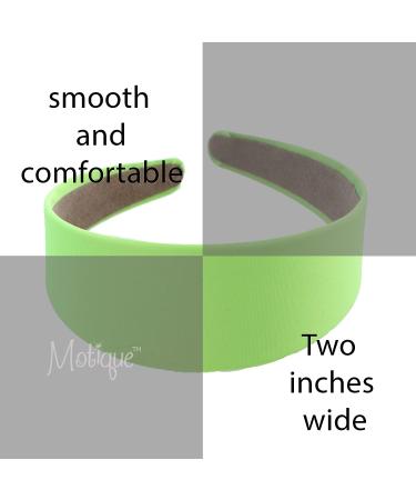 Motique Accessories Girls 2 Satin Headband in Lime - Stylish Hair Accessory for Kids - Buy Online on GoSupps.com