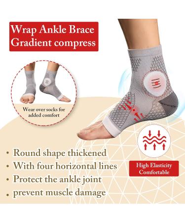 Neuropathy Socks for Men & Women - 2 Pairs Compression Support for Pain Relief Plantar Fasciitis Anti-Fatigue - Gray Size M - Buy Online on GoSupps.com