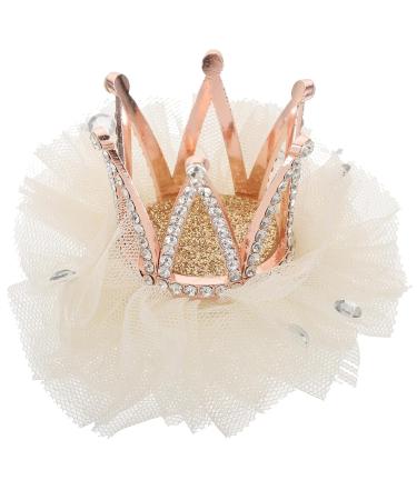 Uonlytech Strass Crown Hair Clip - Princess Tiara Bobby Pins for Girls - Crystal Hair Clasp for Children - Beige - Buy Online on GoSupps.com