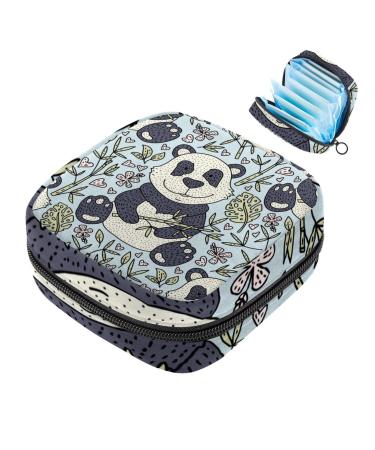 Storage bags for women's bandages cute panda bamboo portable menstrual performances slip performances tampons women's bandages storage holder for women school office multicolored 01
