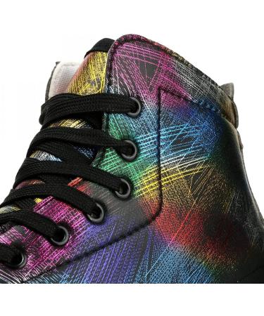 High-top Unisex Lightning Pattern Roller Skates | Double Row Four Wheels | Ideal for Beginners | Black with Flash Wheel - Size 43 - Buy Online on GoSupps.com