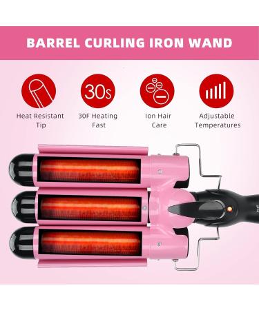 3 Barrel Curling Iron Wand - Hair Curler & Crimper for Short Hair Styling | US 32mm Hair Waver Tool - Buy Online on GoSupps.com