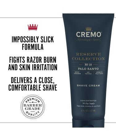 Cremo Barber Grade Palo Santo Shave Cream 6 Fl Oz (2 Pack) - Ultra-Slick Formula for Smooth Shaving | Fights Nicks, Cuts, and Razor Burn - Buy Online on GoSupps.com
