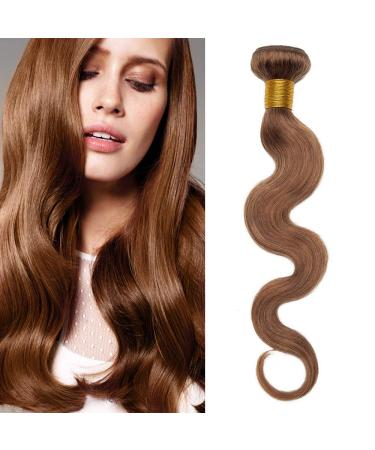 SEGO 100% Remy Human Hair Brazilian Human Hair Bundles Real Hair Body Wave Weave Virgin Extensions Brazilian Light Brown 14 "-1 Bundle