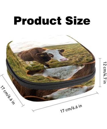 Premium Women s Storage Bag for Menstrual Cups & Makeup - Large Capacity Travel Organizer in Blue Sky Grass & Cow Print - Buy Online on GoSupps.com