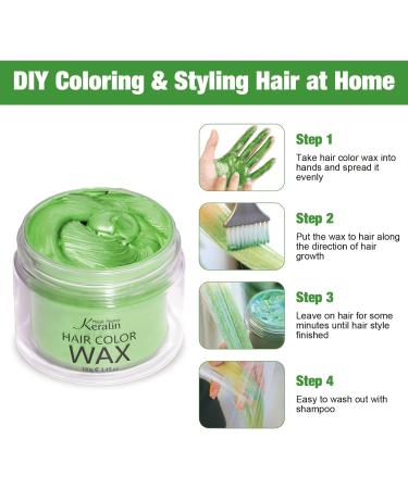 Magic Master Keratin Hair Color Wax - Temporary Instant Colored Clay for Men and Women - Green - Ideal for Party, Festival, Cosplay - Buy Online on GoSupps.com