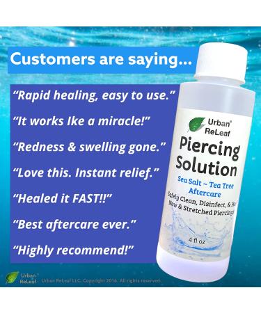 Urban ReLeaf 8oz Piercing Solution: Healing Sea Salts Botanical AFTERCARE - Gentle, Effective, 100% Natural - Buy Online on GoSupps.com