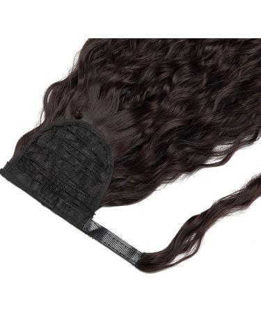 DODOING Kinky Curly Wrap Around Yaki Ponytail Extension Long Wavy Synthetic Hair Extensions Clip in Ponytail for Women Beauty and Fashion 1# Black Brown-Wrap Around - Buy Online on GoSupps.com