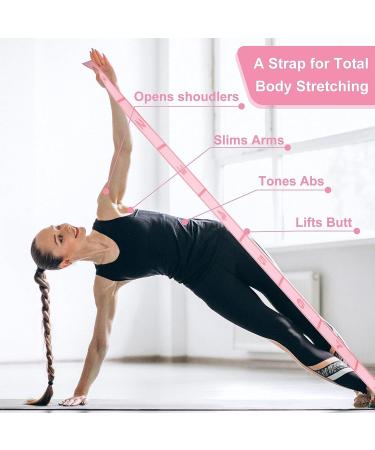 Buy Premium Pink Stretching Fitness Band with Loops | Yoga & Exercise Strap for Effective Stretching & Flexibility - Buy Online on GoSupps.com