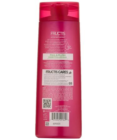 Garnier Fructis Full and Plush Volumizing Shampoo - Vegan, Cruelty Free Formula for Oily, Flat, Fine Hair - 12.5 Fl Oz - Buy Online on GoSupps.com