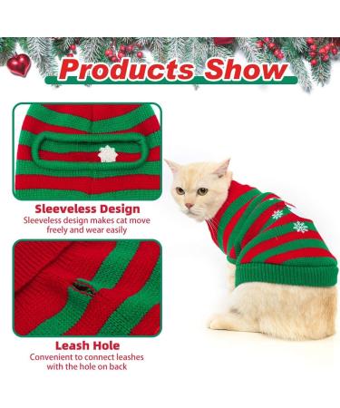 KOOLTAIL Cat Christmas Sweater - Snow Man Stripes Holiday Sweater for Cats and Small Dogs - Buy Online on GoSupps.com