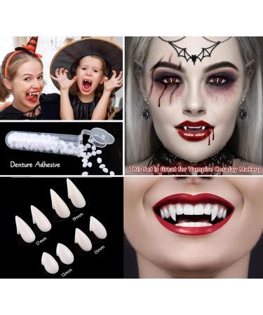 Go Ho Halloween Vampire Fangs & Black Lipstick Kit - 4 Sizes Cosplay Props | Perfect Accessories for Halloween Party Decorations - Buy Online on GoSupps.com