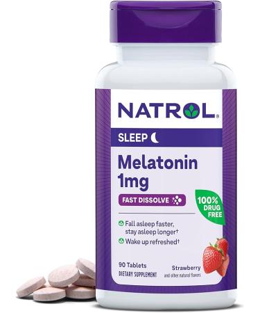 Natrol Melatonin Fast Dissolve Strawberry 1 mg 90 Tablets - Buy Online on GoSupps.com