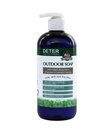 Deter Natural Outdoor Soap 12OZ Family Size Pump Bottle