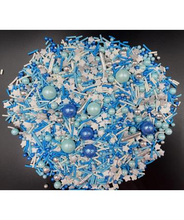 Sprinkles Blue Silver White edible pearls 120g/ 4.2oz mix Cake sprinkles for cake decorating Jimmies Cupcake Manvscakes Traditional Christmas Metallic Confetti Thanksgiving Autumn Holiday - Buy Online on GoSupps.com