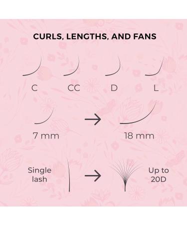 LLBA Super Mink Eyelash Extensions - Multi Selections 0.03 to 0.2 C CC D Curl 7-15mm Length - Premium Silk Individual Eyelashes for Stunning Looks - Buy Online on GoSupps.com