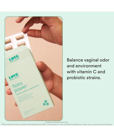 Love Wellness Flora Power - 10 Count Vaginal Probiotic Suppositories with Vitamin C Supports pH Balance Eliminates Vaginal Odor - Vaginal Health Non-GMO & Paraben-Free - Buy Online on GoSupps.com