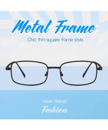 Buy TJUTR Non-Prescription Blue Light Blocking Glasses for Women - Fashionable Rectangle Metal Frames | International Shipping Available - Buy Online on GoSupps.com
